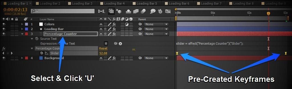 12 free loading bars after effects template