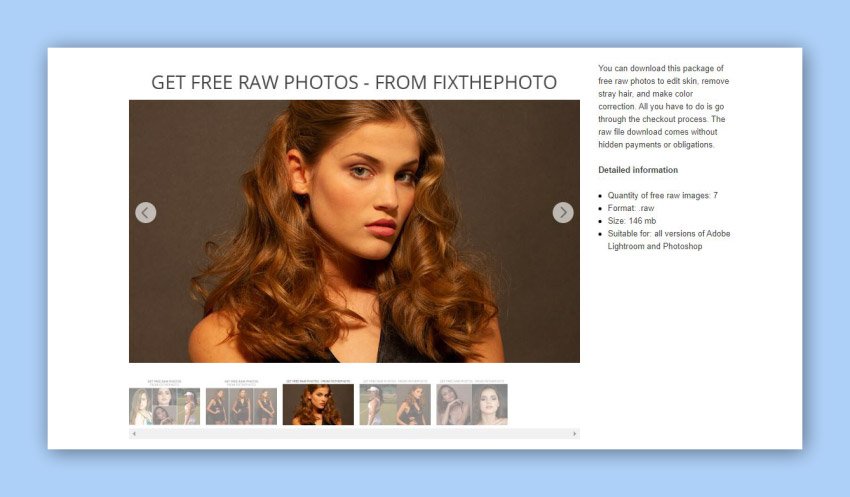 Fix The Photo free raw photos for retouching practice