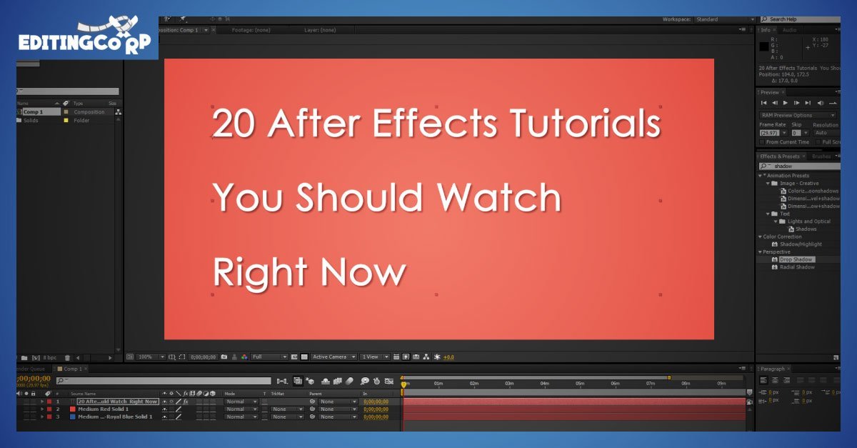 20 After Effects Tutorials You Should Watch Right Now 20 After Effects Tutorials You Should Watch Right Now