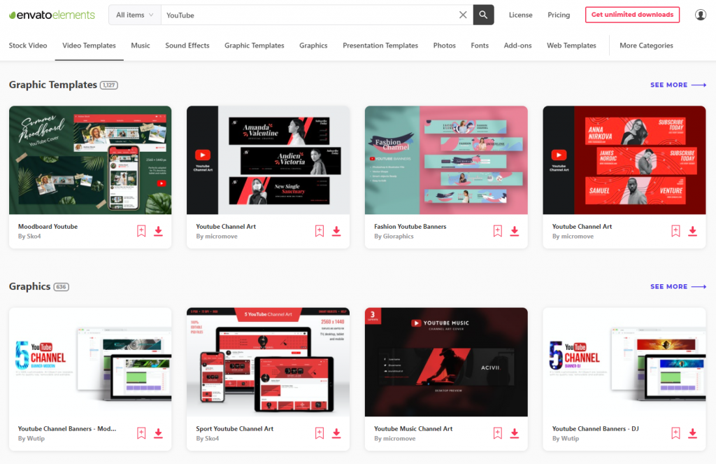 Envato Elements YouTube Design Assets