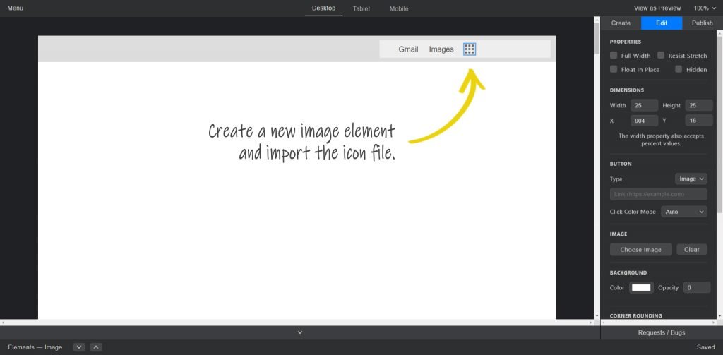 Create new image element