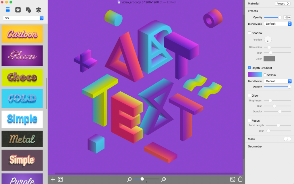 3D Text With Reflection Mask
