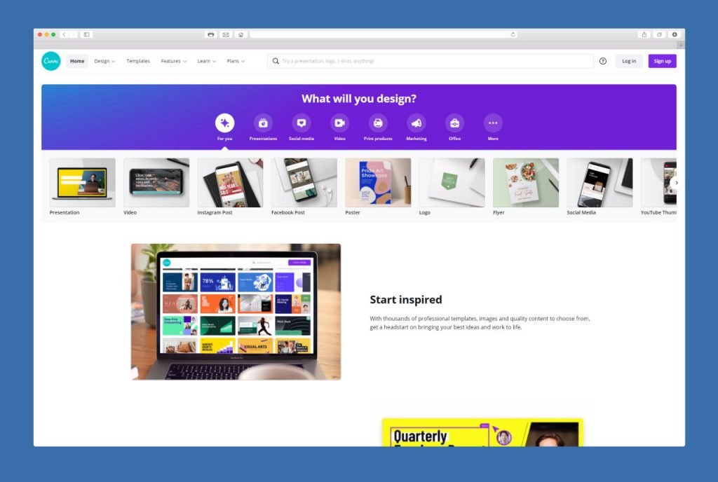 Canva online DIY graphic designing software