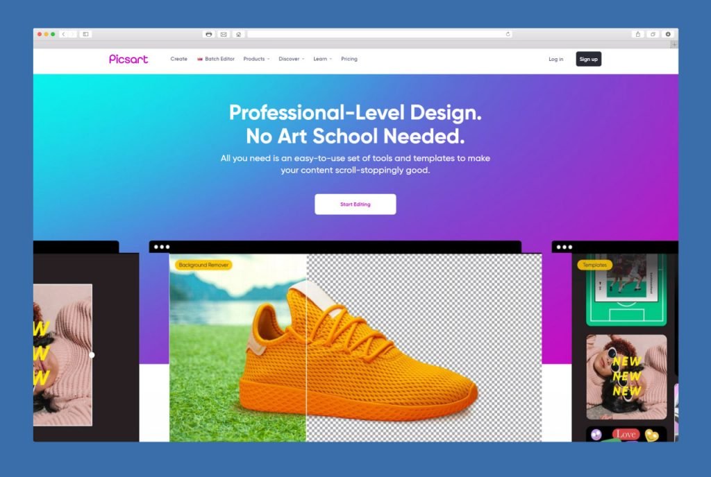 Picsart online DIY graphic designing software