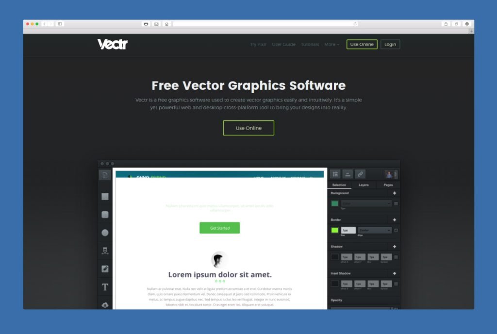 Vectr online DIY graphic designing software