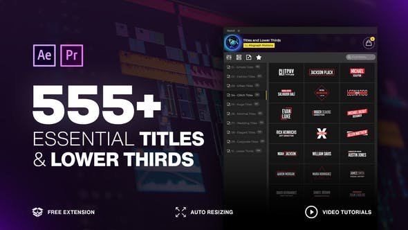 555+ Essential Titles & Lower Thirds