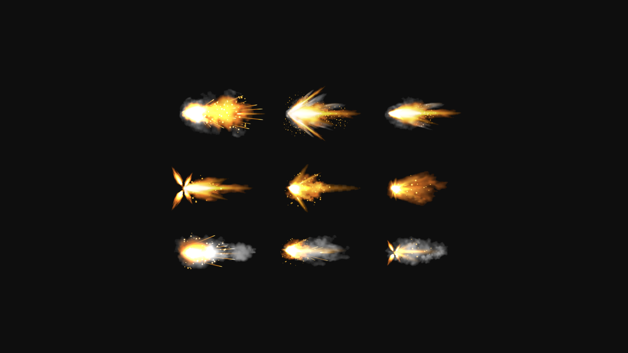 400+ Muzzle Flashes And Bullet Hits VFX Stock Footage