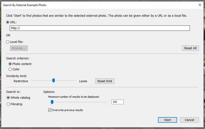 search by external example photos - excire search 2