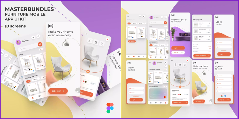 eCommerce App UI Kit Bundle: 7 Types
