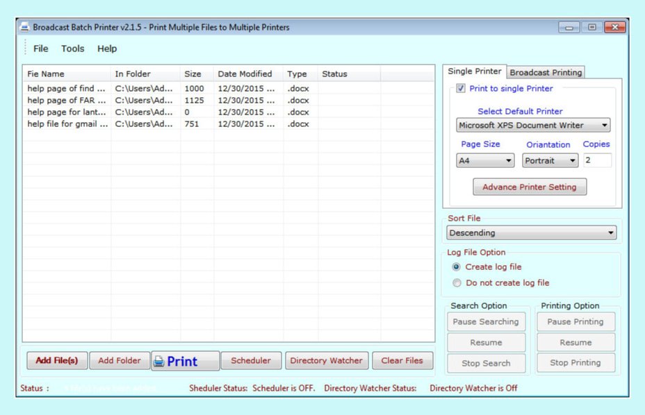 Broadcast Batch printing