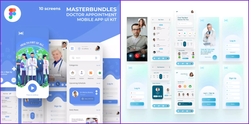 9 Medical APP UI Kits