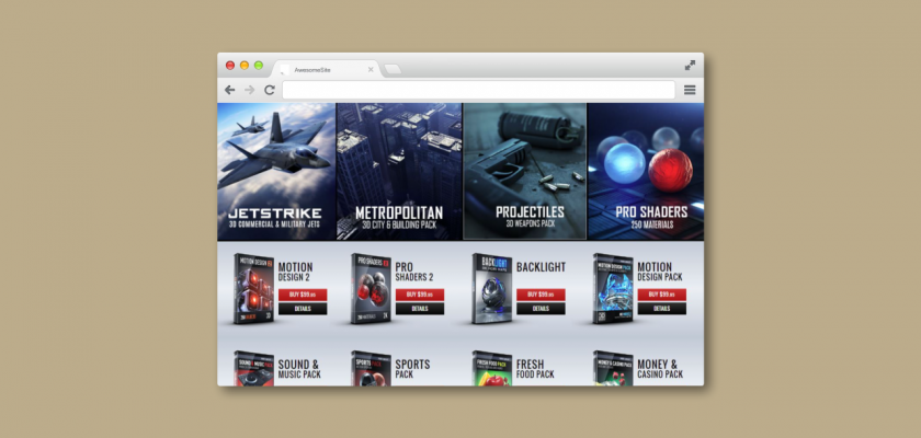 3D models pack for after effects element 3D