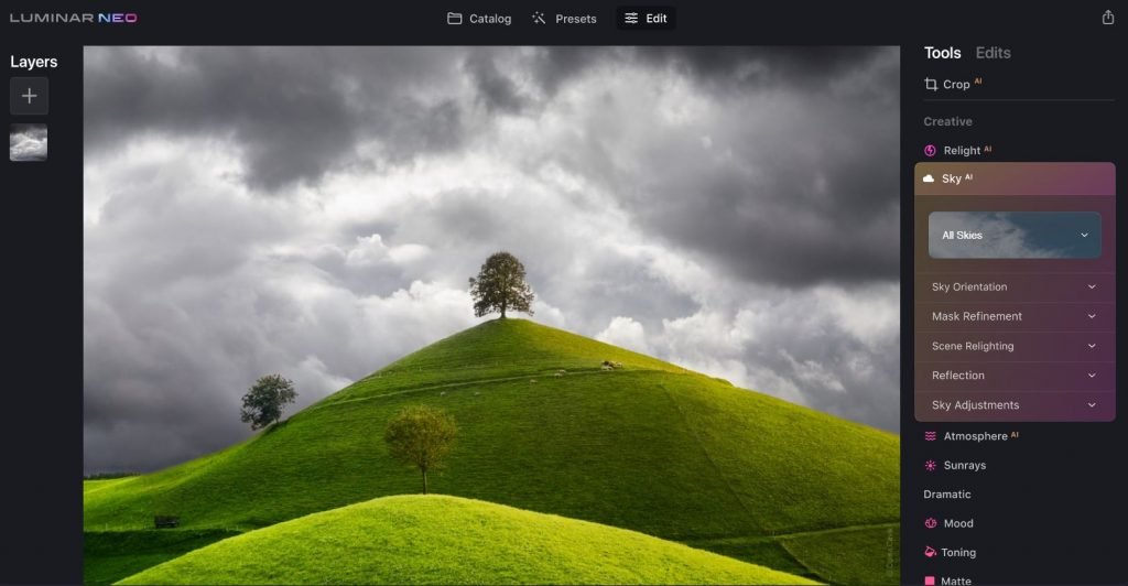 Luminar Neo Sky AI