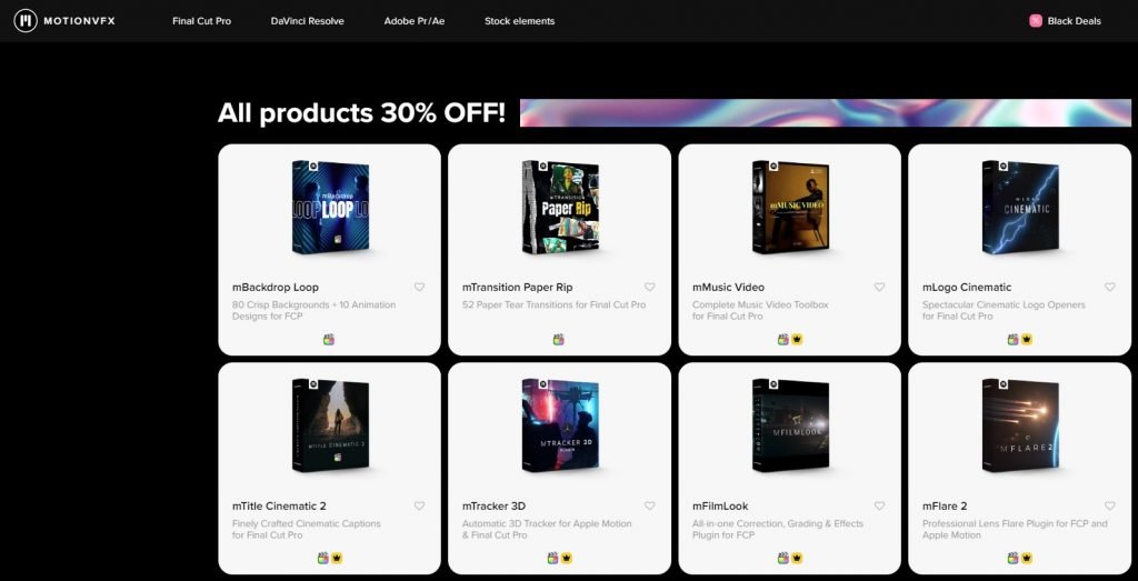 MotionVFX Black Friday Sale - 30% OFF