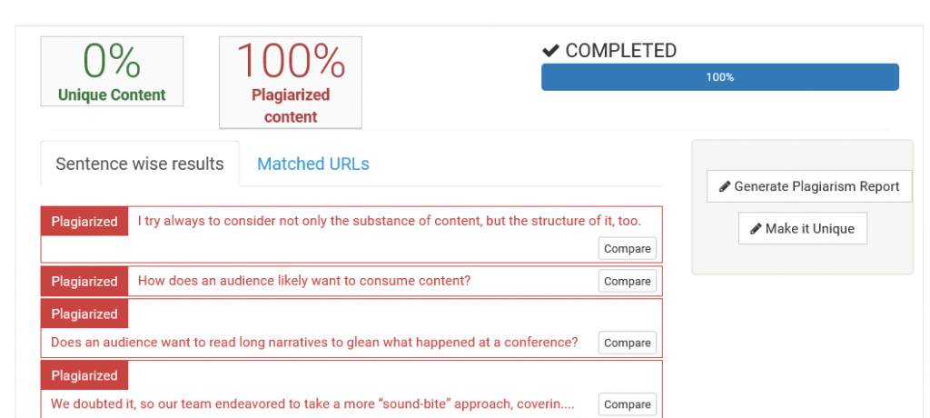 check and remove plagiarism