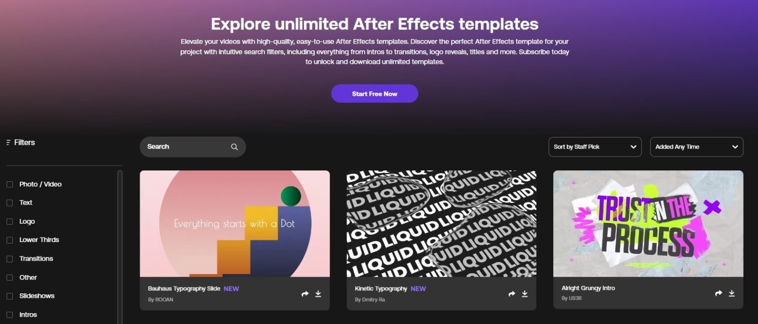 Top 5 Marketplaces To Buy And Sell After Effects Templates