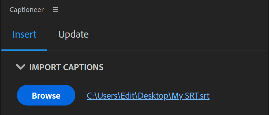 Captioneer - Import Captions