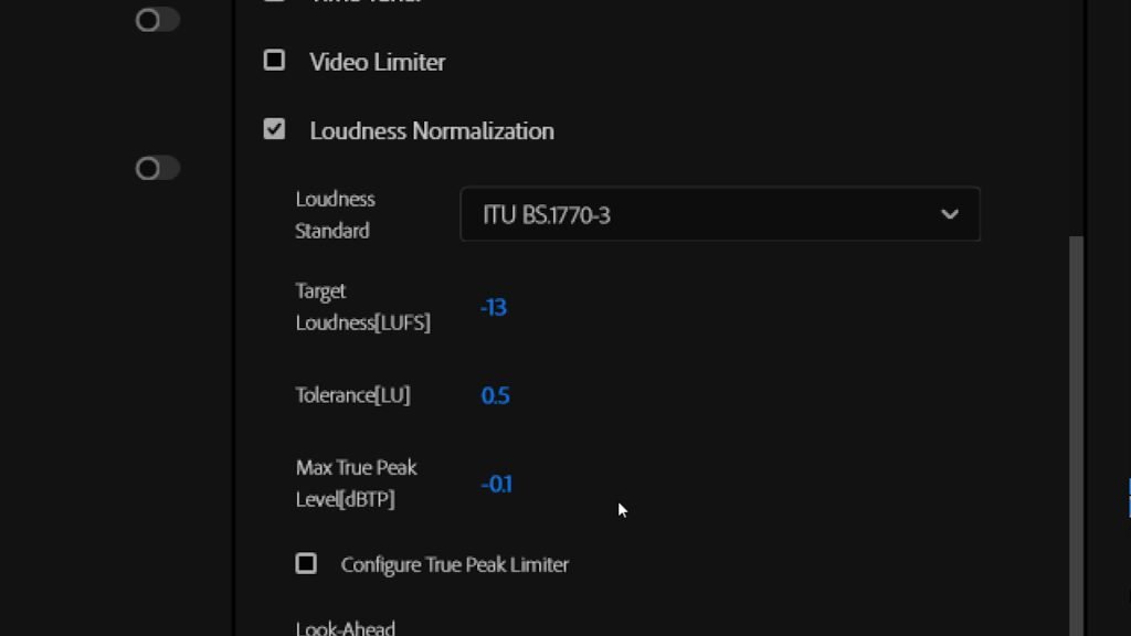 Premeire Pro Loudness Normalizaion