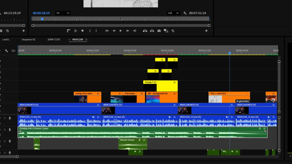 Maintain clean editing timeline