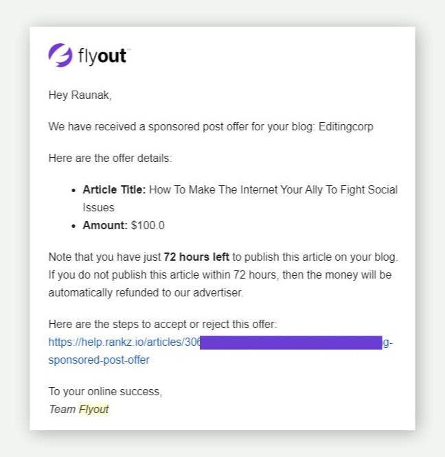 make money from your blog with flyout