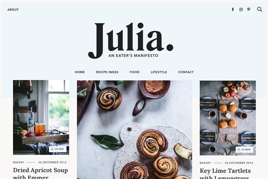 julia wordpress blog theme
