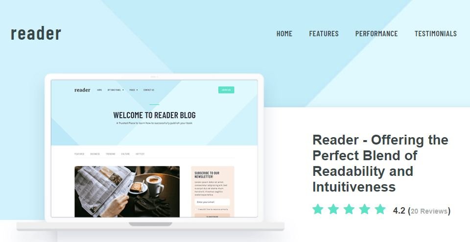 reader wordpress blog theme