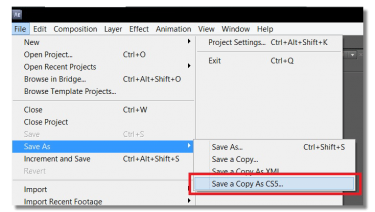How To Open After Effects Project Files in Older Versions
