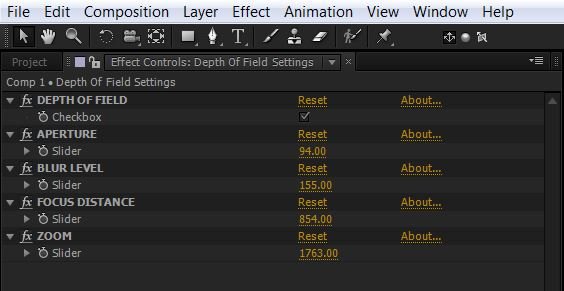 how to add depth of field in after effects