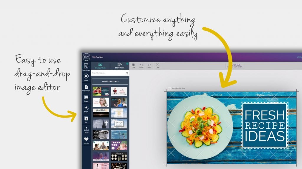 Creating blog post images with Design Wizard