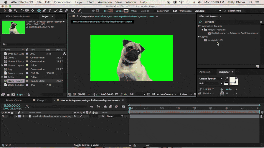 green screen after effects