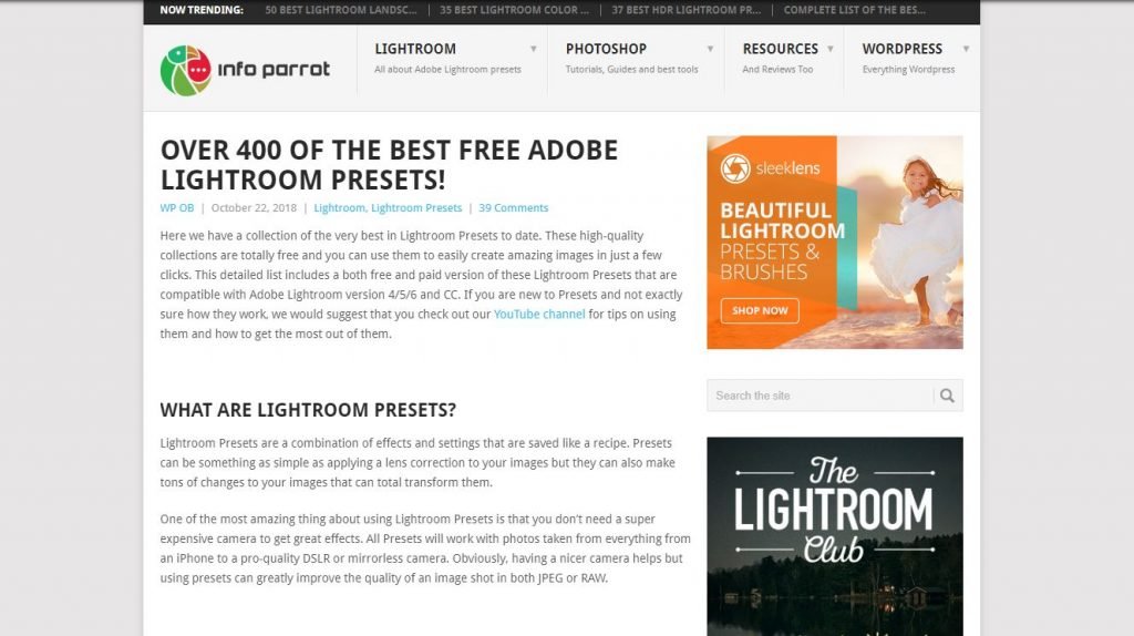 Download Free Adobe Lightroom Presets