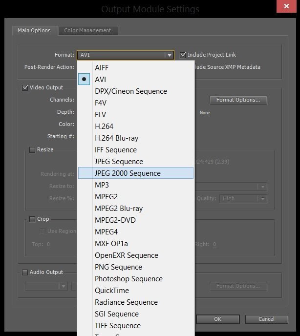 jpeg 2000 sequence after effects